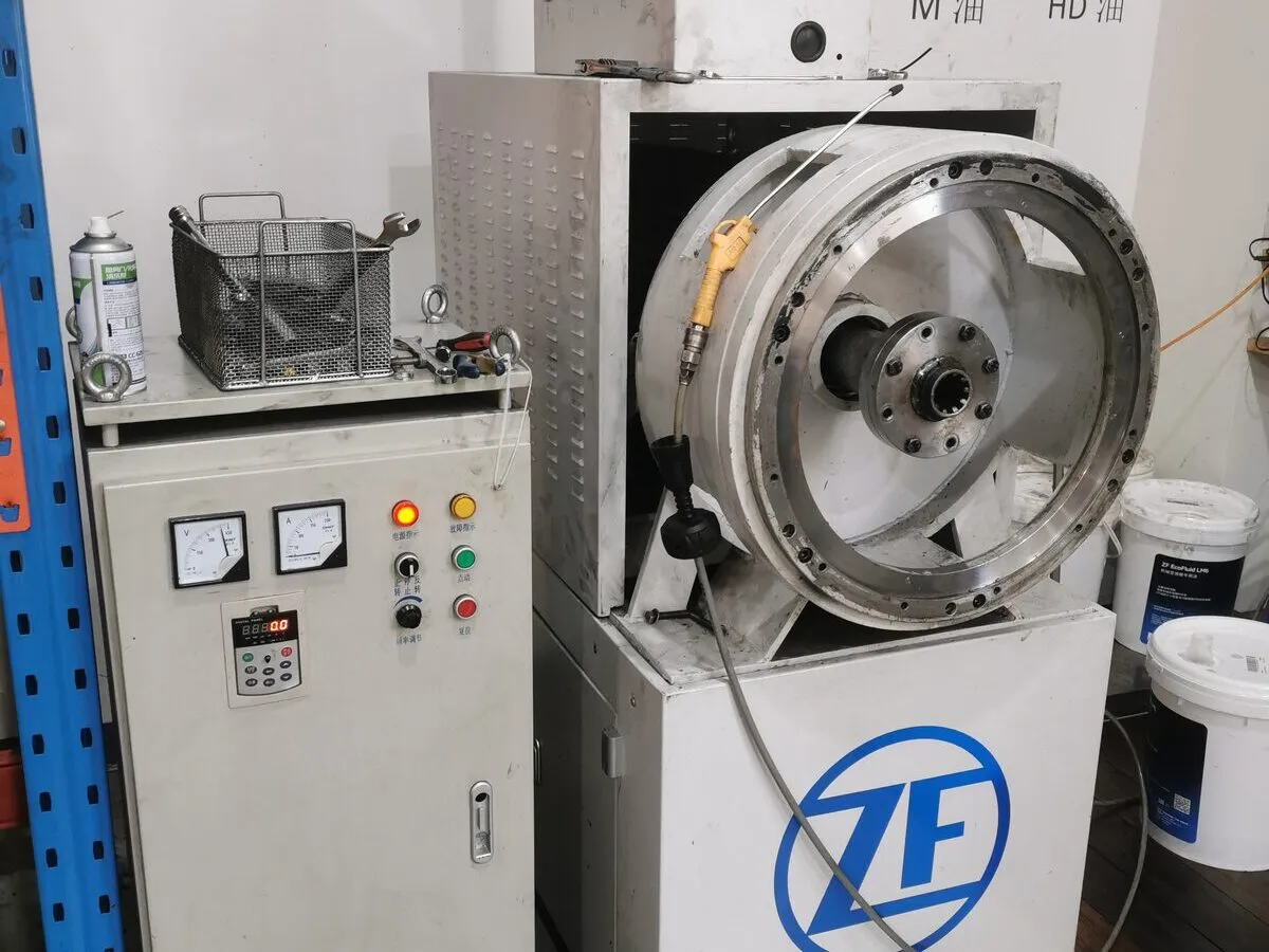 ZF transmission test bench in the workshop