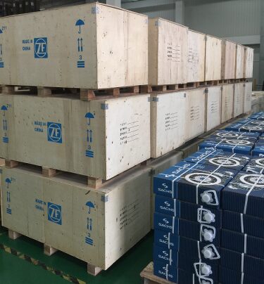 Factory crates in the warehouse