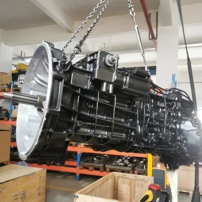 Remanufactured gearbox being hoisted